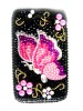 Diamond Back cover for Samsung I9100 Bk/Pk Butterfly