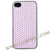 Diamond Design Hard Case for iPhone 4 with Leather Coated (Pink)