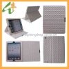 Diamond pattern leather tablet pc stand case for apple IPad2