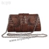 Discount Crocodile Bag Leather Clutch Handbag Dark Coffee