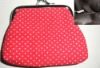 Dot print cotton coin purse