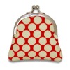 Dots canvas coin purse with metal frame closure
