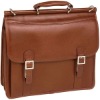 Double Compartment Faux Leather Laptop Briefcase