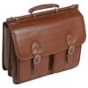 Double Compartment Faux Leather Laptop Briefcase