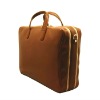 Double Zip Faux Leather Laptop Briefcase