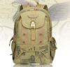 Double compartments brand canvas 16oz printing backpack