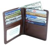 Double fold brand leather wallet