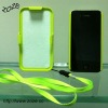 Double! for iphone4 PC case with ribbon, be le port