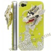 Dragon Small Diamond Rhinestone Case Cover for iPhone 4S/ iPhone 4(Yellow)