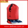 Drawstring sport bag with shoe compartment