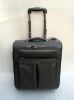 Durable black leather trolley case