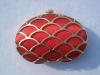 (EB6025) ladies' cute red satin metal purse handbag frames for dinner