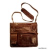 ELEGANT LEATHER BAG WITH MANY DIVISIONS 27 X 28 CM