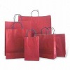 Eco-friendly Paper Bags, Available in Red, Customized Printings are Accepted