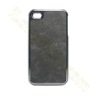 Electroplate Art PU leather Cases for iPhone 4  -Black