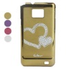 Electroplated Diamond Heart Design Protective Back Case for Samsung i9100