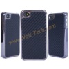 Electroplated Edge With Black Twill Carbon Fiber Hard Protect Cover Shell For iPhone 4G