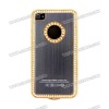 Electroplated Metal Back Case Cover for iPhone 4S/ iPhone 4 with Inner Cloth Surface(Grey)