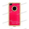 Electroplated Metal Back Case Cover for iPhone 4S/ iPhone 4 with Inner Cloth Surface(Red)