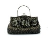 Elegant BLACK Beads Beaded Evening Party Wedding Clutch purse/Handbag 025