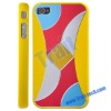 Elegant Chrome Back Hard Case Cover for iPhone 4 (Yellow)