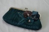 Elegant Ladies Dark Green Flower Evening/Shoulder Bag