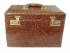 Elegant Portable Cosmetics Case, Leather Cover, Brown(OBOX-1888)