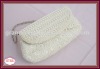 Elegant Spring White Lace Sequin Satin Clutch Evening Shoulder Bag