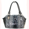 Elegant snake printed leather bags women handbags