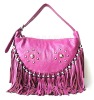 Elegant women leather handbag with tassels C300203