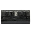 Embossed Faux Crocodile Clutch