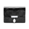 Embossed shiny leather card holder