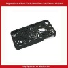 Engraved Rose Mesh Plastic Back Cover For iPhone 4 4S-Black
