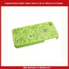 Engraved Rose Mesh Plastic Back Cover For iPhone 4 4S-Green