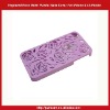 Engraved Rose Mesh Plastic Back Cover For iPhone 4 4S-Purple