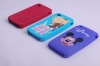 Epoxy plate pattern silicone case for iphone 4