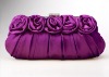 Evening Bridal Bag Satin Single Side Rosette Clutch Multicolour