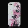 Exotic Butterflies and Flowers Pattern for iPhone 4 TPU Case (10040542C)