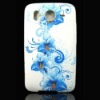 Exquisite blue flowers TPU case for HTC Desire HD G10 phone cover