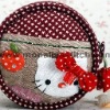 FABRIC "KITTY GIRL" QUILTED COIN BAG KIT