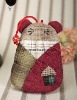 FABRIC "LITTLE RED MOUSE" QUILTED Fabric key holder KIT