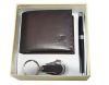 FASHION ACCESSORIES GENUINE LEATHER GIFT SET WITH ANTI-BACTERIAL WALLET & PEN