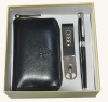 FASHION CHRISTMAS LEATHER GIFT SET WITH ANTI-BACTERIAL WALLET & PEN