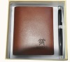 FASHION LEATHER WALLET GIFT SET WITH ANTI-BACTERIAL WALLET & PEN