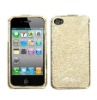 FOR APPLE iPHONE 4 4S LEATHER ACRYLIC CASE   GOLD