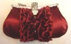 Fabric bag red satin evening bag purse handbag