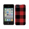 Fabric check printed plastic hard cover for iphone4