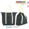 Fabric shopping bags with drawstring closure