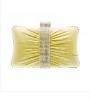 Fabulous Champagne Faux Velvet Diamante Fronted Hard Case Clutch Evening Bag