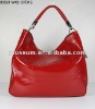 Fahion genuine leather handbag with high quality wine color